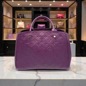 Louis Vuitton Montaigne Amethyst Monogram Empreinte Leather MM